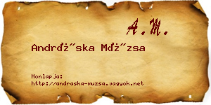Andráska Múzsa névjegykártya